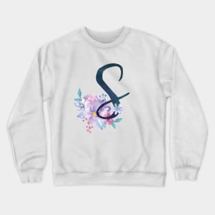 Floral Monogram S Pretty Lilac Bouquet Crewneck Sweatshirt